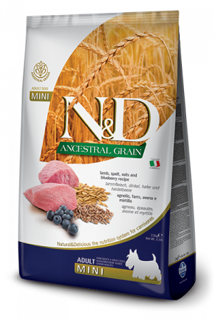 Farmina N&D DOG ANCESTRAL GRAIN LAMB BLUEBERRY ADULT MINI 2.5KG